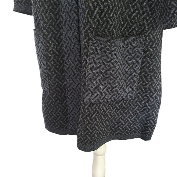 Chiaramente blue and black patterned jacket cardigan wool blend  size L - Picture 5 of 8